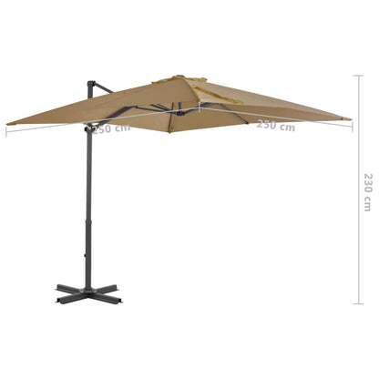 Vidaxl Sombrilla De Jardín Con Base Portátil Gris Taupe_2