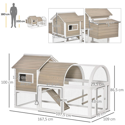 Pawhut Gallinero Exterior Madera Con Zona Abierta Ponedero Barras Y Bandeja_2