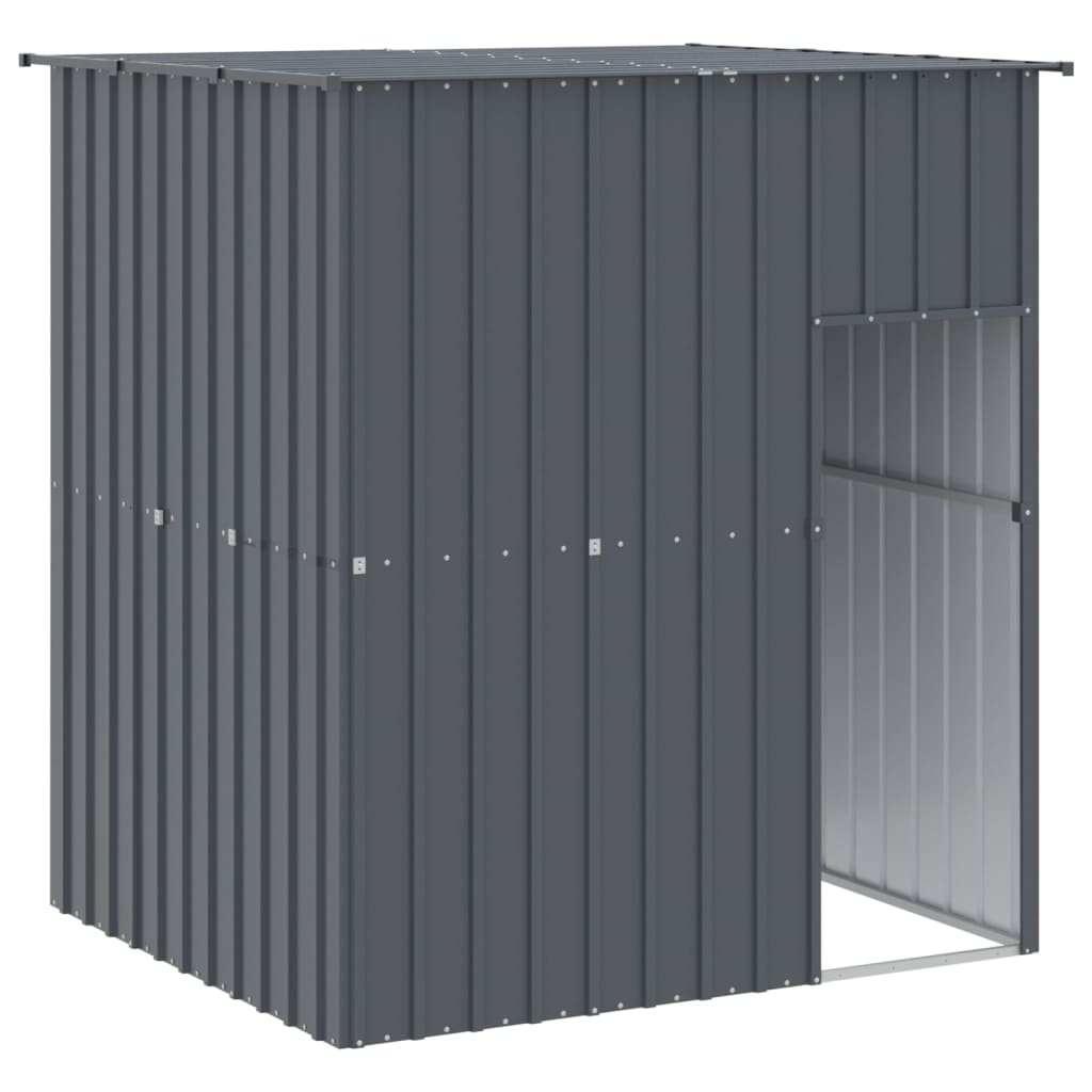 Caseta Perros Con Tejado Acero Galvanizado Gris 165x153x181 Cm_0