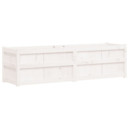 Jardinera De Madera Maciza De Pino Blanca 180x50x50 Cm_0