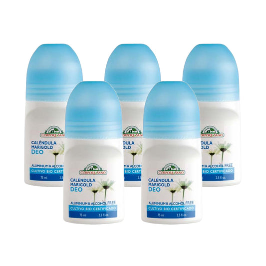Pack 5x Desodorante roll-on caléndula Corpore Sano 75 ml