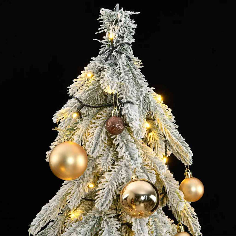 Vidaxl Árbol De Navidad Artificial Con 150 Leds Bolas Y Nieve 120 Cm_1