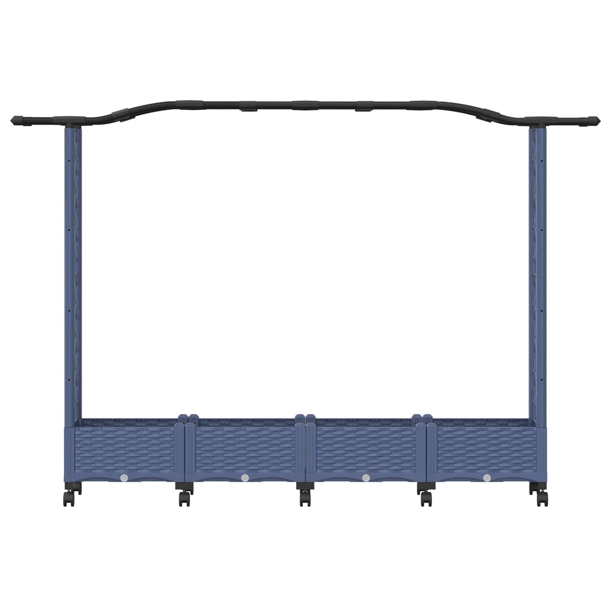 Cama Elevada Con Trellis Y Techo Gris 207 X 40 X 129 Cm Pp_3