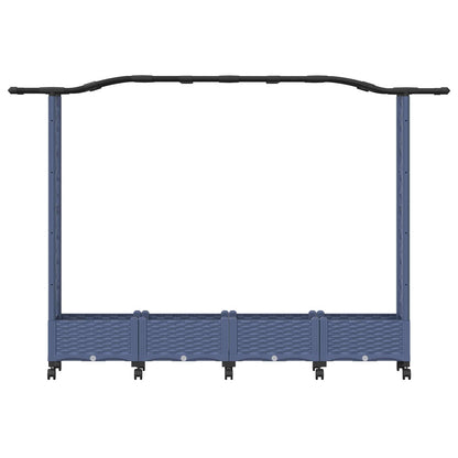 Cama Elevada Con Trellis Y Techo Gris 207 X 40 X 129 Cm Pp_3