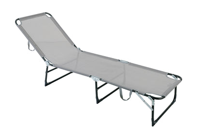 Lote De 2 Tumbonas Plegables, Tumbonas Texaline Y Acero Gris Con Asa De Transporte 185x52xh87cm- Tumbona, Tumbona Y Hamaca_0