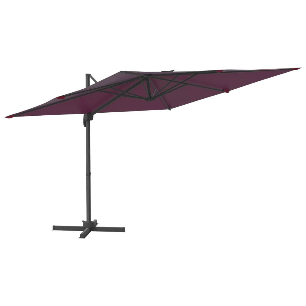 Vidaxl Sombrilla Colgante Con Poste De Aluminio Rojo Burdeos 400x300cm_0