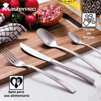 Pack Batería De Cocina 5 Piezas + Set De Cubertería 16pc En Acero Inoxidable_4