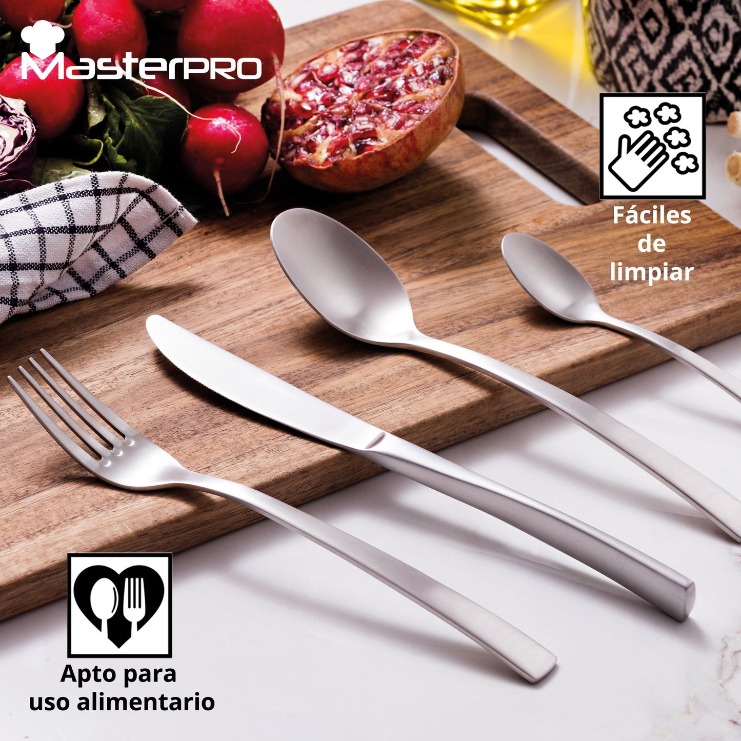 Pack De 3 Sartenes Ø20/24 Y 28 Cms + Set De 16pc De Cubertería En Acero Inoxidable_4