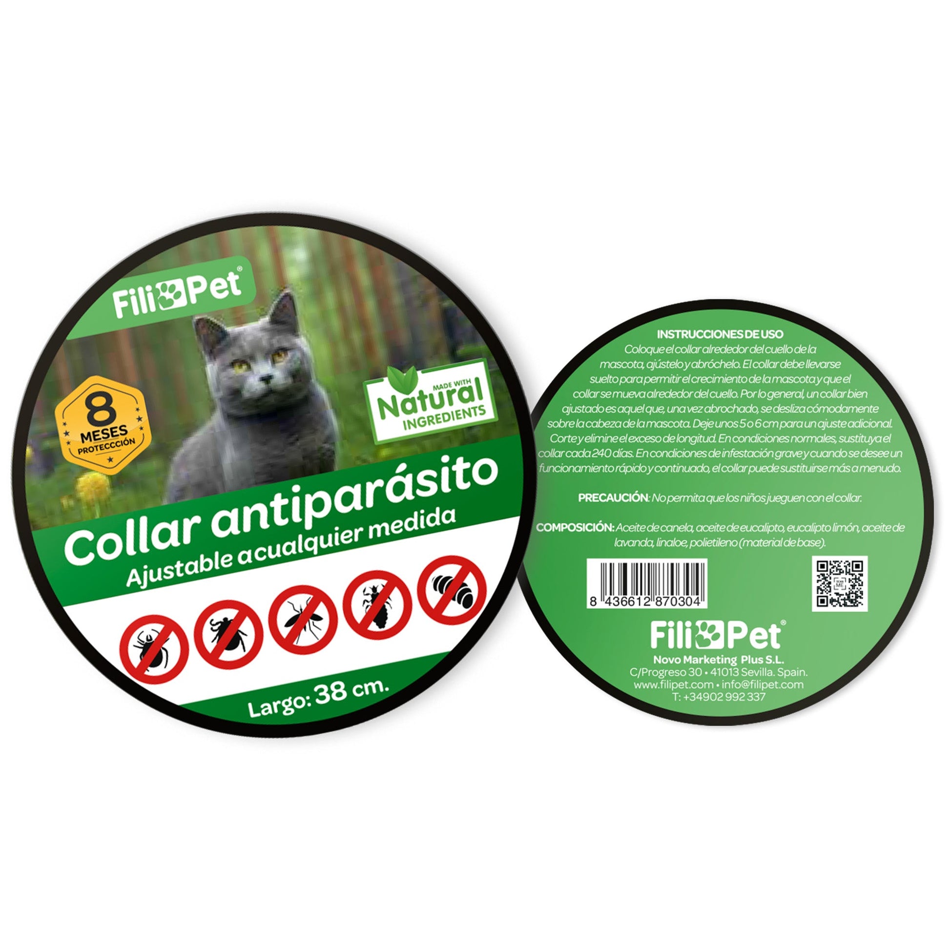 Collar Antiparasitos Para Gato Verde_2