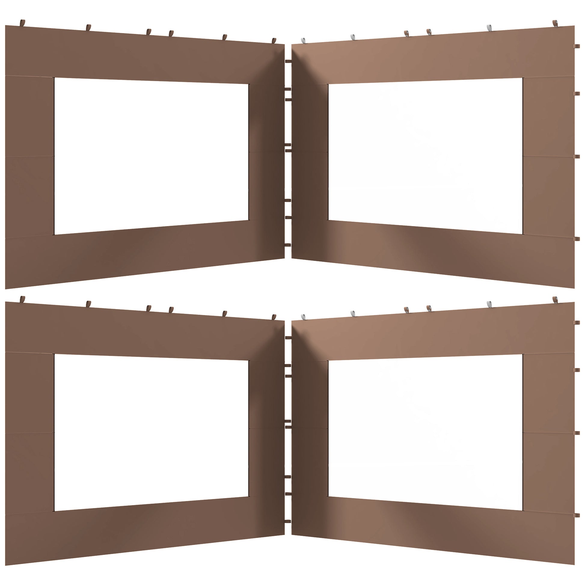 Outsunny Paredes Laterales Para Carpa De 4 Paneles 295x195 Cm Marrón_0