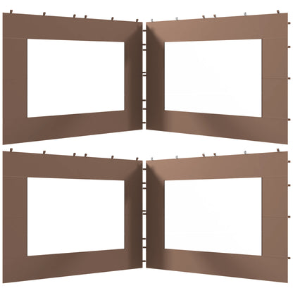 Outsunny Paredes Laterales Para Carpa De 4 Paneles 295x195 Cm Marrón_0