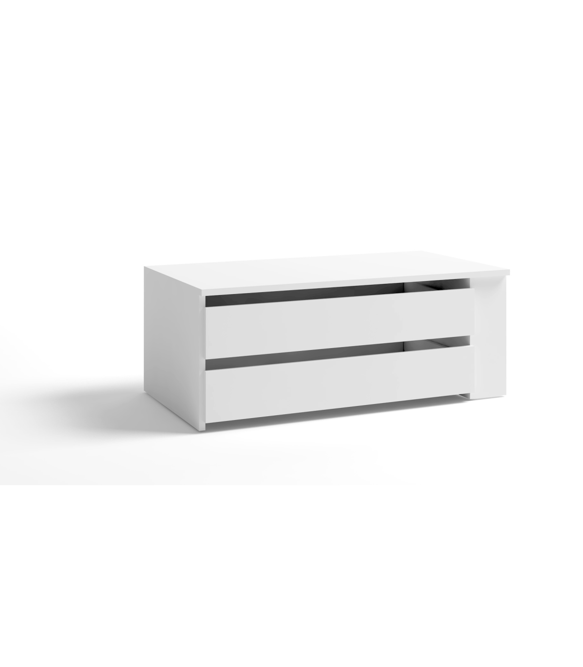 Cajonera Con 2 Cajones Acabado Blanco, 34.7cm(alto) 88.35cm(ancho) 48.7cm(fondo)._0