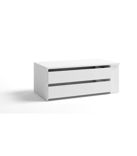 Cajonera Con 2 Cajones Acabado Blanco, 34.7cm(alto) 88.35cm(ancho) 48.7cm(fondo)._0