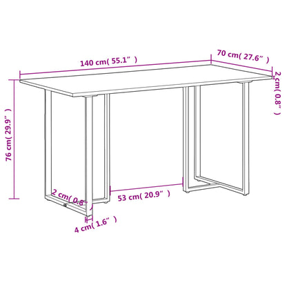 Mesa De Comedor De Madera Maciza Reciclada 140 Cm._4