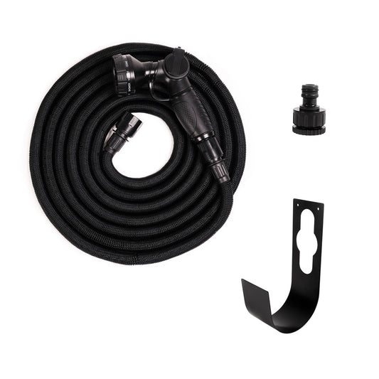 Manguera De Riego Deluxe - Set, Negro, 25 M, Tejido, Interior De Látex, Pistola De Metal_0
