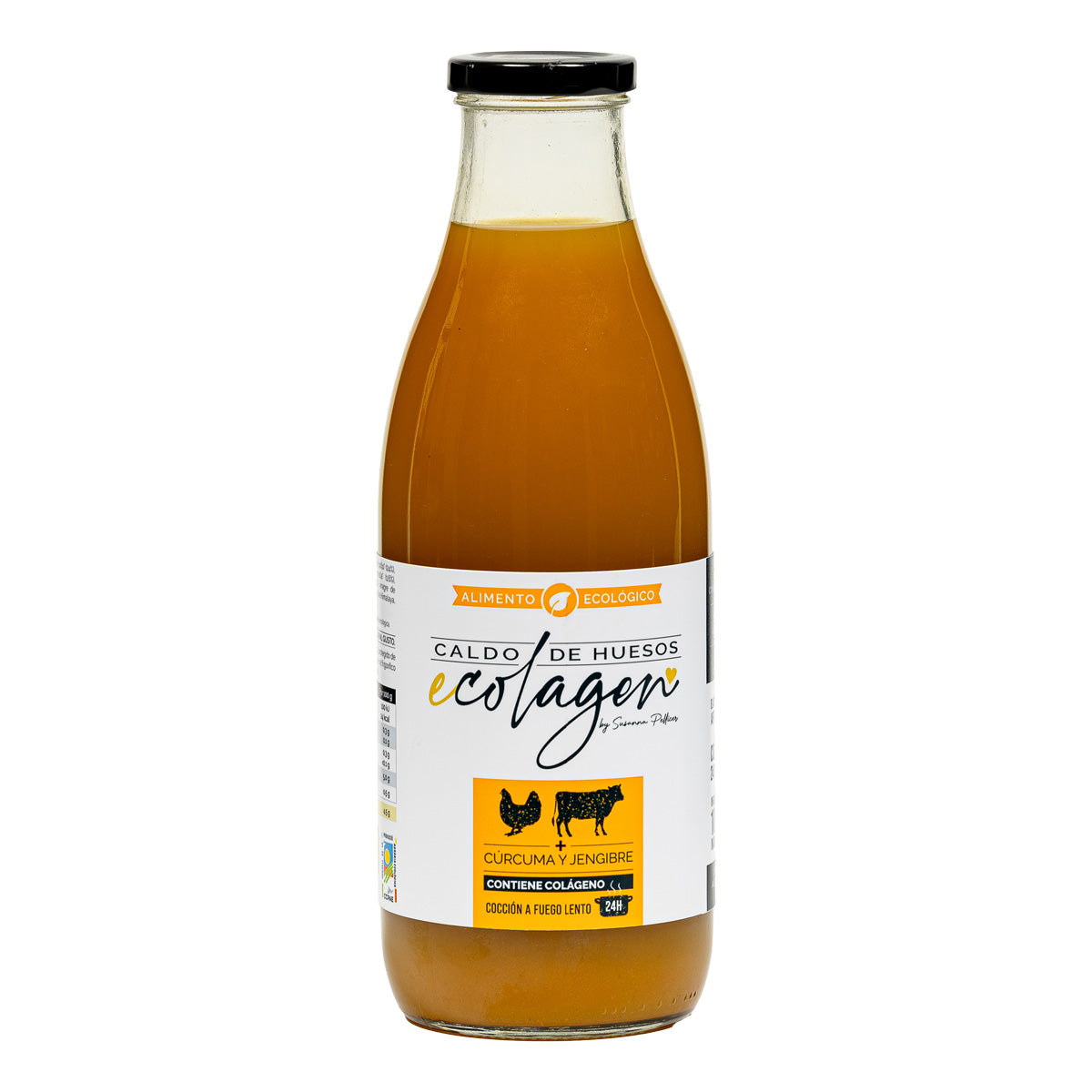 Caldo de osso biológico com vegetais, curcuma e gengibre Ecolagen 1L