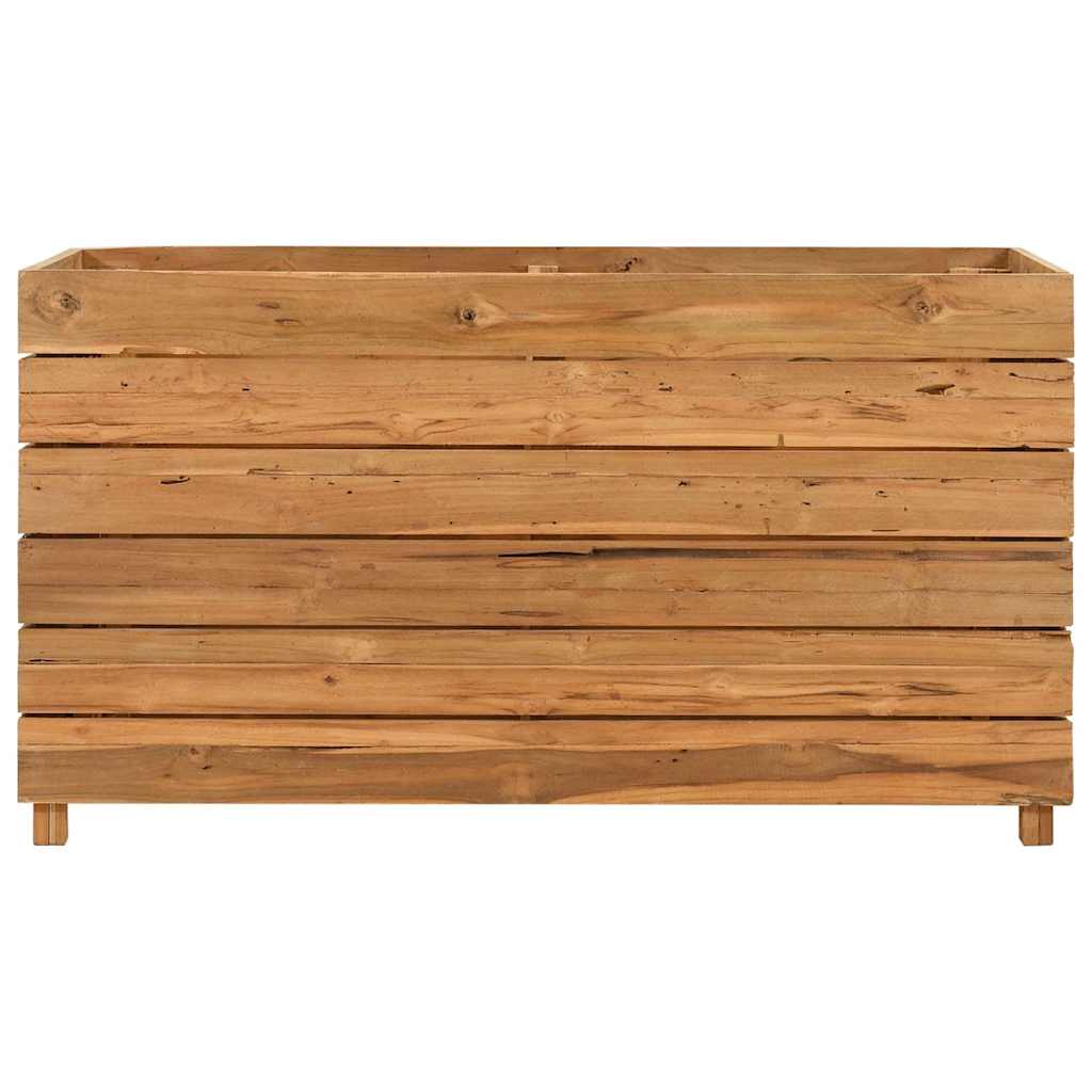 Arriate Elevado Madera De Teca Reciclada Y Acero 100x40x55 Cm_2