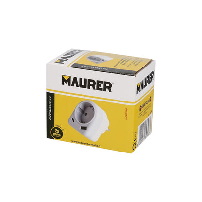 Enchufe / Adaptador Schuko Con 2 Tomas, Usb A / C. Potencia Maxima 3680 W. Cargador Moviles, Cargador 2 Tomas, Adaptador Moviles_2