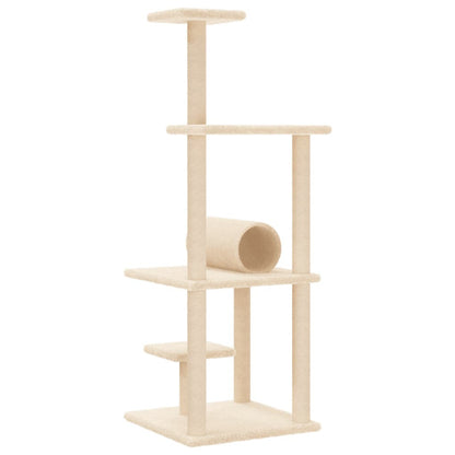 Vidaxl Rascador Para Gatos Con Postes De Sisal Color Crema 136 Cm_5