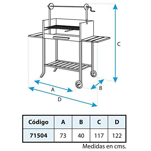 Grelhador completo com grelha galvanizada e tabuleiro de madeira da Imex El Zorro