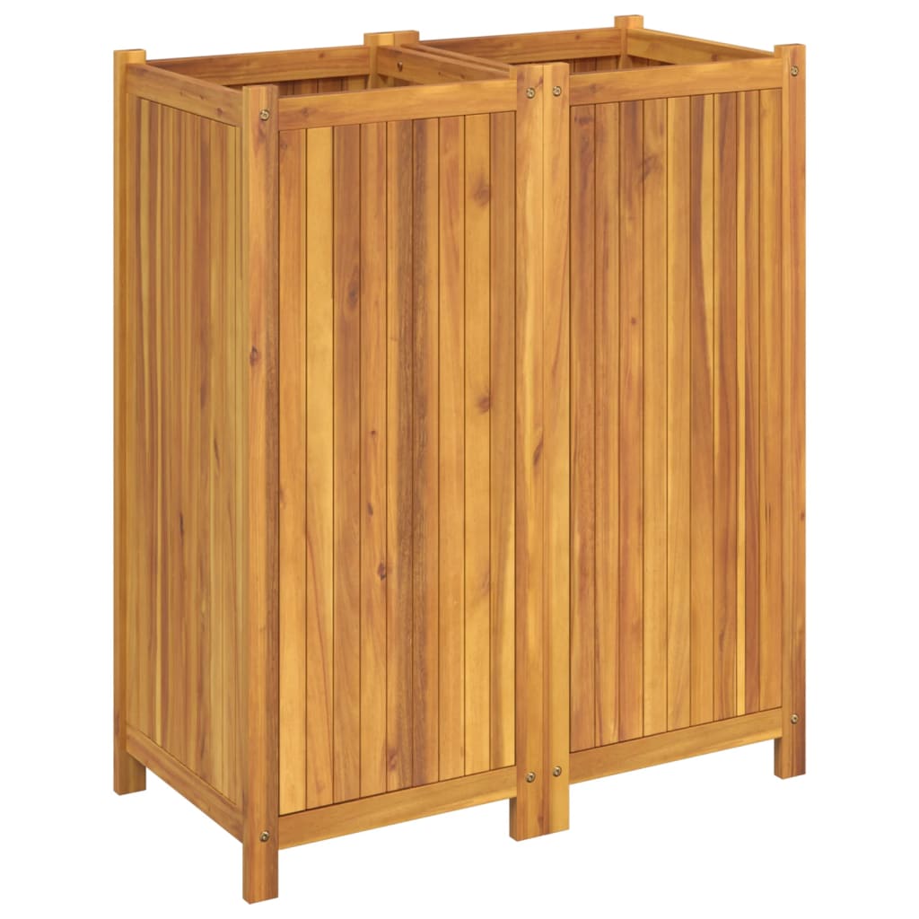 Jardinera Con Forro Madera Maciza De Acacia 84x42x100 Cm_4