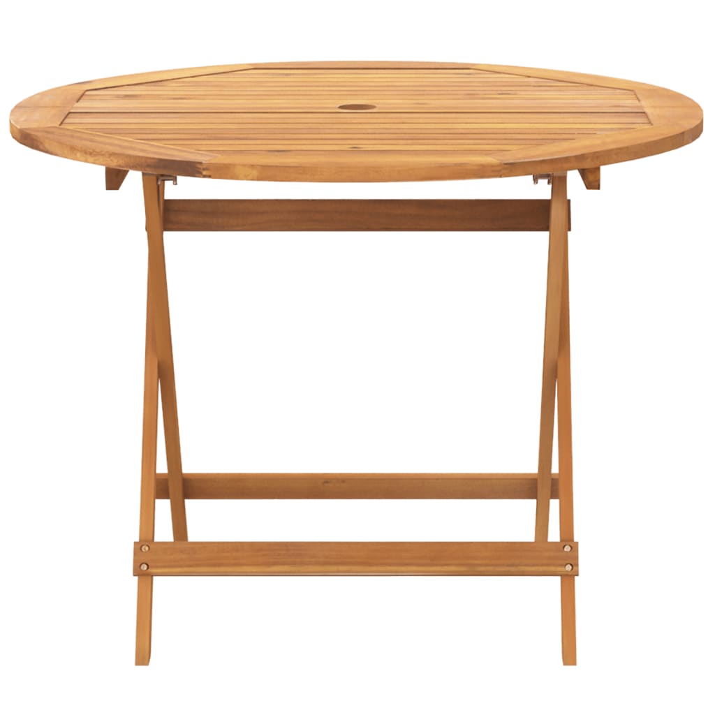 Set De Comedor De Jardín 5 Pzas Tela Madera Maciza Blanco Crema / Vetonek_4
