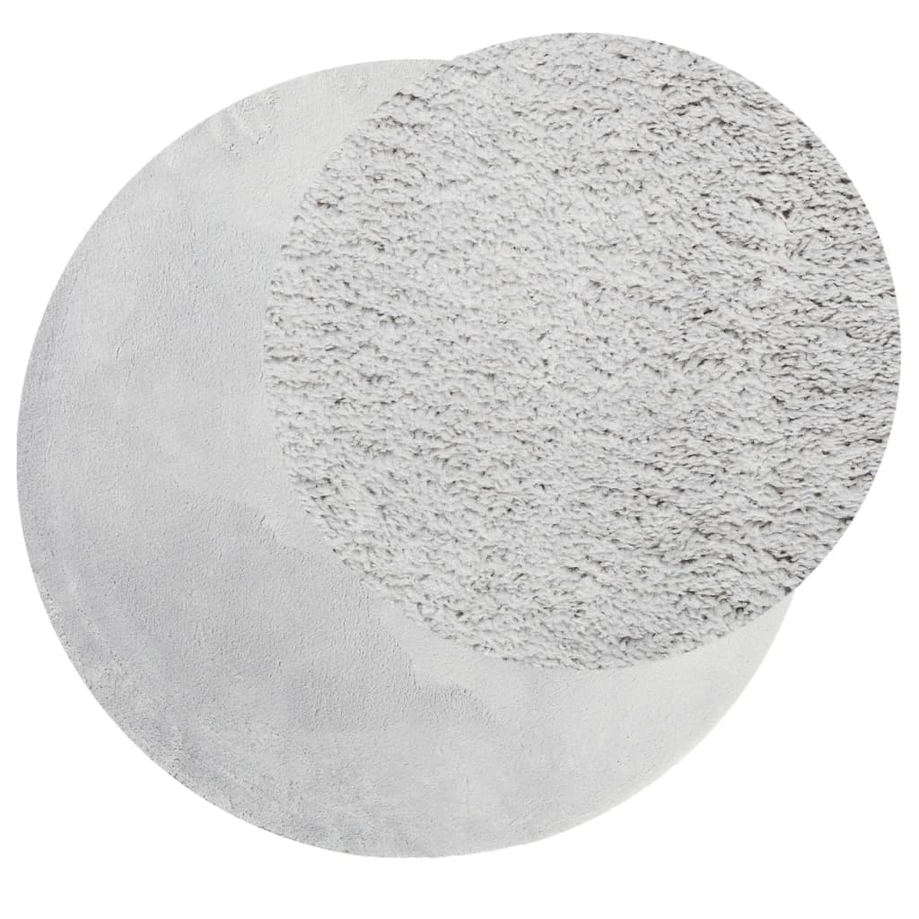 Alfombra De Pelo Corto Suave Lavable Huarte Gris Ø 120 Cm / Vetonek_4