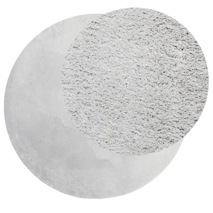 Alfombra De Pelo Corto Suave Lavable Huarte Gris Ø 120 Cm / Vetonek_4