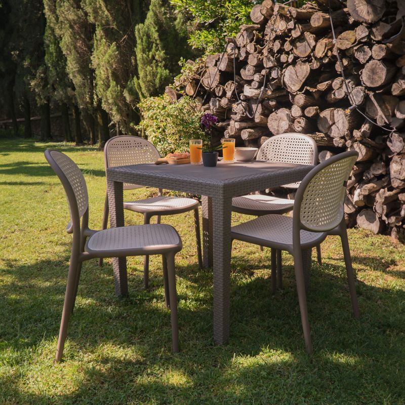 Pack 4 Sillas De Exterior Klux Apilables, Polipropileno, Taupé, 45 X 84 X 45_2