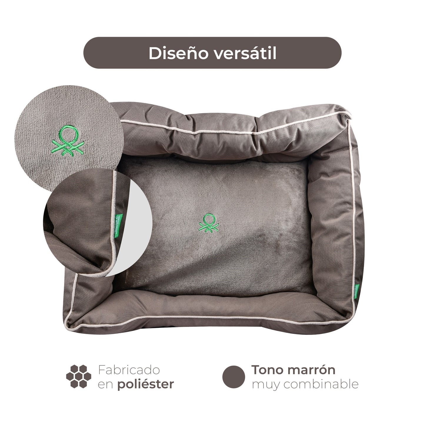 Cama Para Mascota 50x40x18cm Marrón + Abrigo Negro Para Mascotas 25cm_4