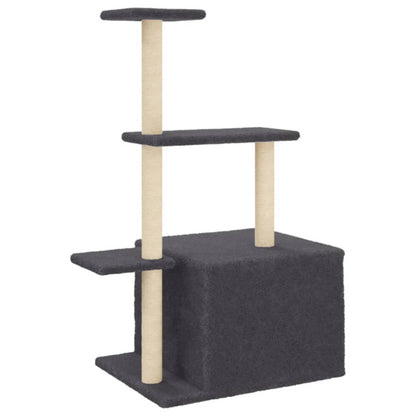 Vidaxl Rascador Para Gatos Con Postes De Sisal Gris Oscuro 110 Cm_5