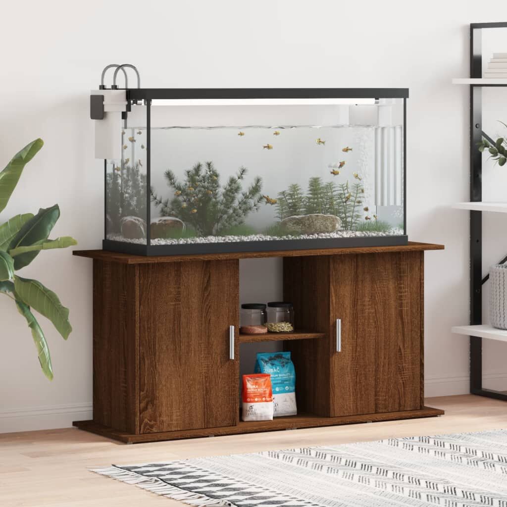 Vidaxl Soporte De Acuario Madera Ingeniería Marrón Roble 121x41x58 Cm_1