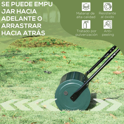 Outsunny Rodillo Para Césped Ancho 50cm Ø30cm De 30l Con Mango En U Verde Oscuro_5