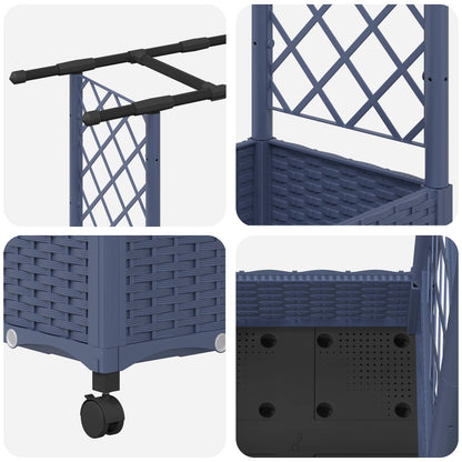Cama Elevada Con Trellis Y Techo Gris 164 X 40 X 127 Cm Pp_5