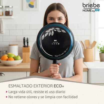 Briebe Sartén Inducción Acero Forjado 24 Cm Antiadherente Sin Pfoa, Todas Cocinas, Fabricada En España, Mare, Azul_4