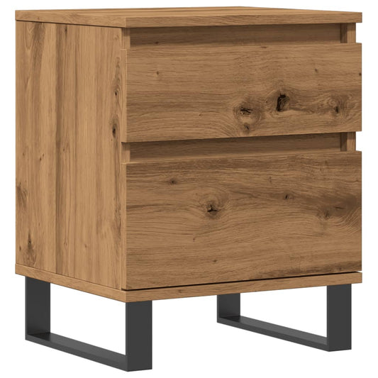 Mesita De Noche Madera De Ingeniería Roble Artisian 40x35x50 Cm_0