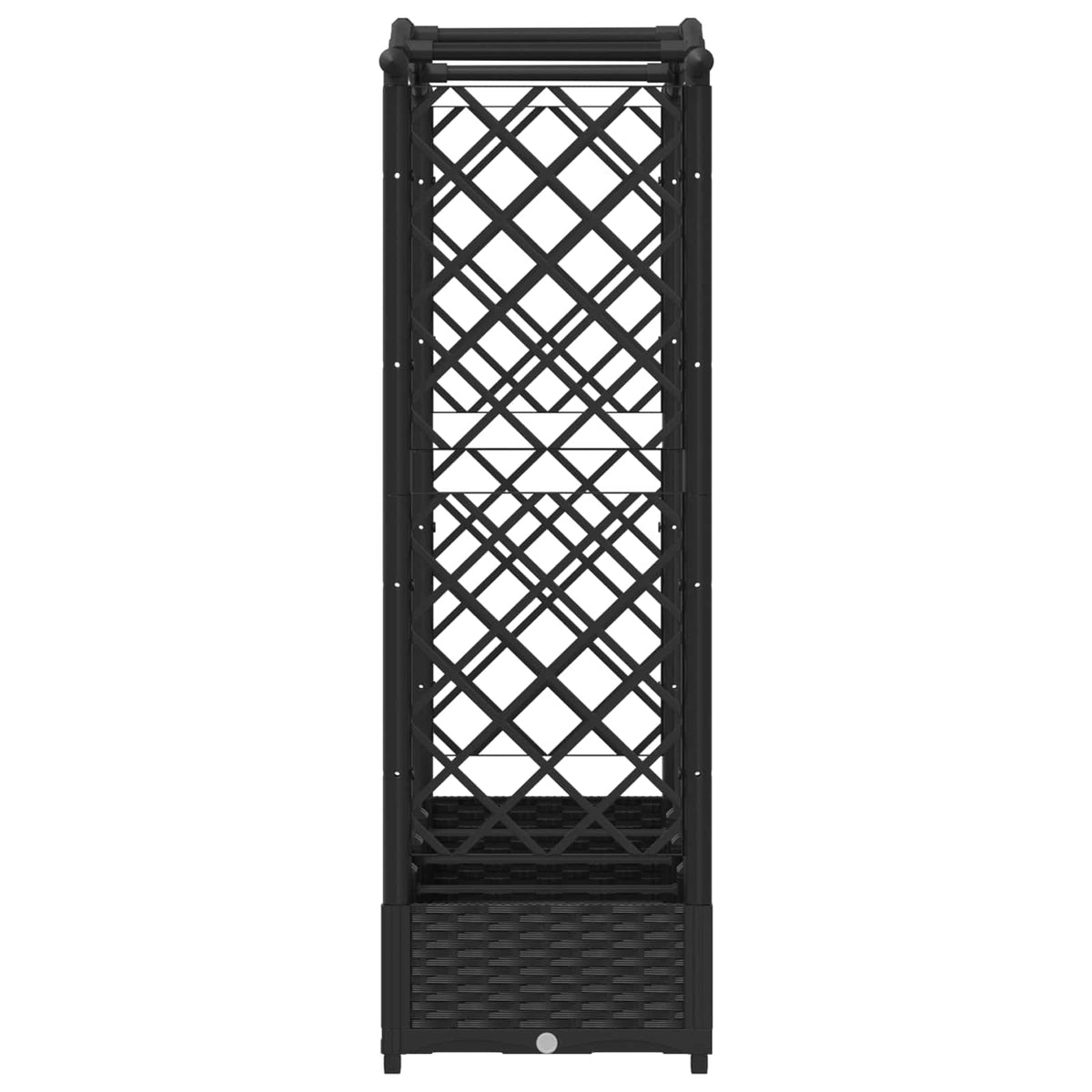 Cama Elevada Con Trellis Y Techo Negro 207 X 40 X 123 Cm Pp_4