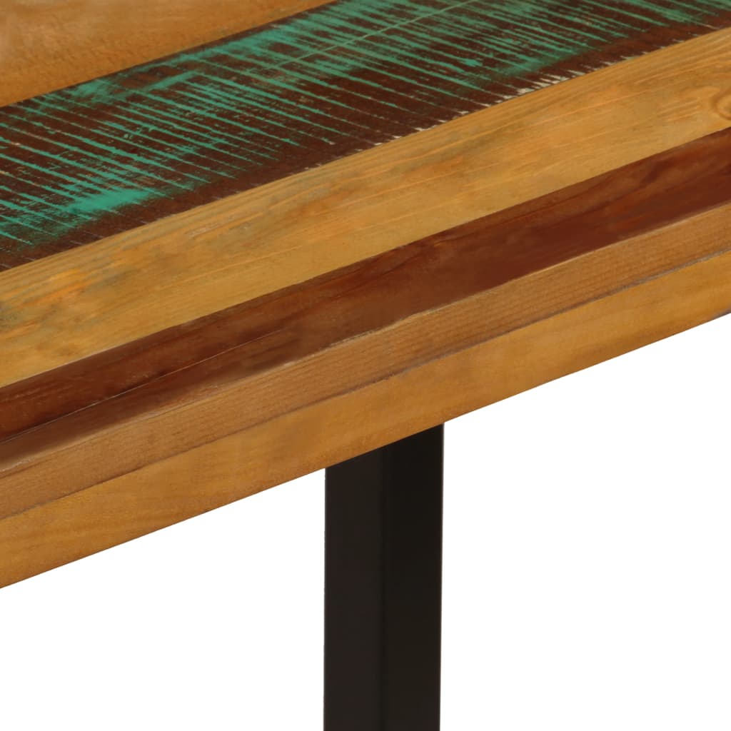 Mesa De Comedor De Madera Maciza Reciclada Y Acero 115x55x76 Cm_4