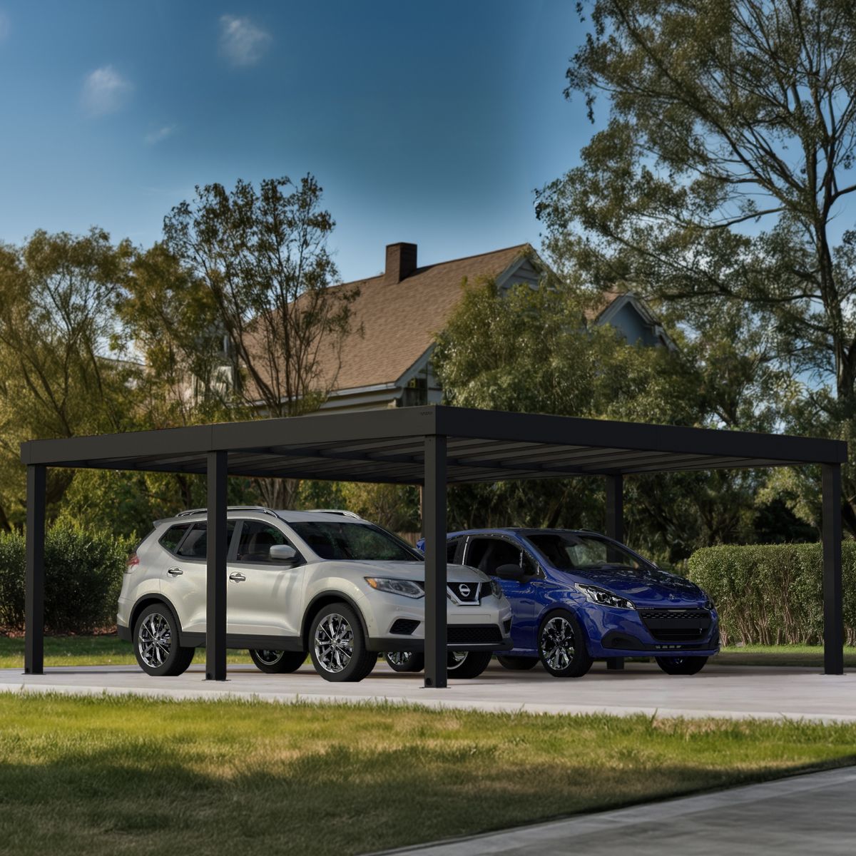 Cobertura para garagem em alumínio Sydney Arch 6 x 6 m