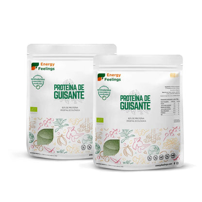 Embalagem de 2x Proteína de Ervilha Biológica, Energy Feelings, 1 Kg