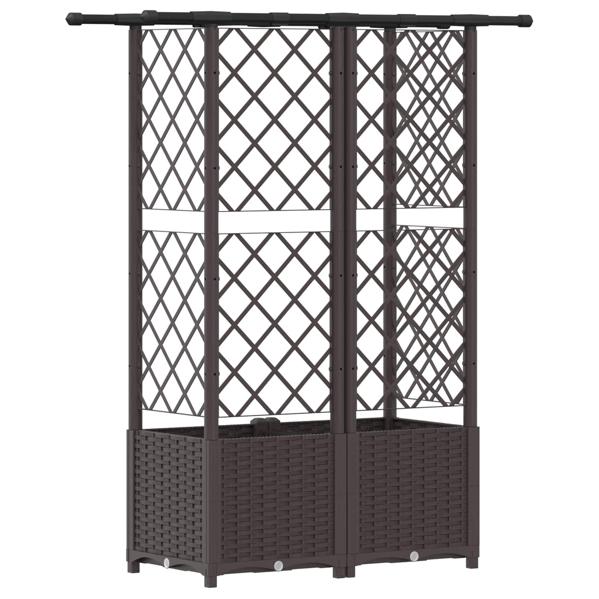 Cama Elevada Con Trellis Y Techo Marrón 124 X 40 X 136 Cm Pp_4