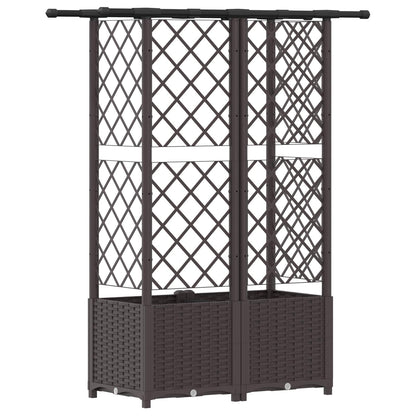 Cama Elevada Con Trellis Y Techo Marrón 124 X 40 X 136 Cm Pp_4