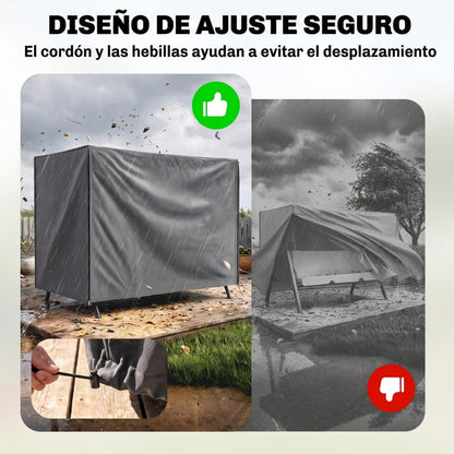 Outsunny Funda Balancín Jardín Con 2 Cremalleras 205x124x164 Cm Gris Oscuro_5