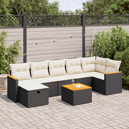 Set De Sofás De Jardín Y Cojines 8 Piezas Ratán Sintético Negro / Vetonek_3
