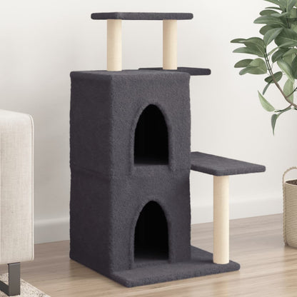 Rascador Para Gatos Con Postes De Sisal Gris Oscuro 97 Cm_1
