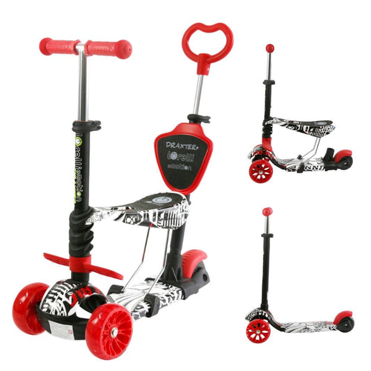 Patinete Evolutivo Con Asiento Y Mango Parental Draxter Plus Black Graffiti_0