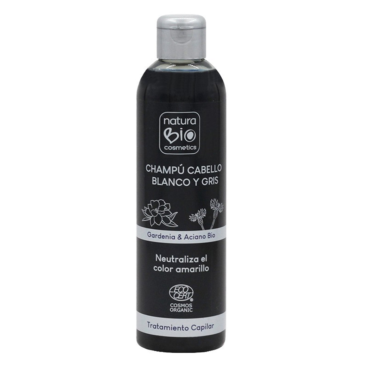Champô de Tratamento para Cabelo Branco e Grisalho Bio Gardenia &amp; Centáurea 250 ml NaturaBIO