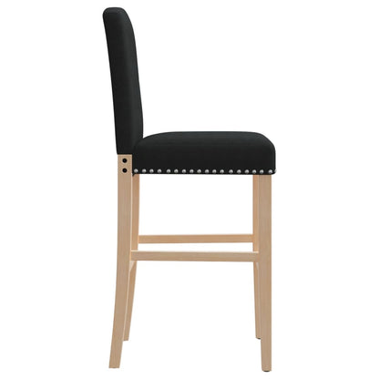 Taburetes Altos 2 Uds Madera Maciza De Caucho Y Tela_4