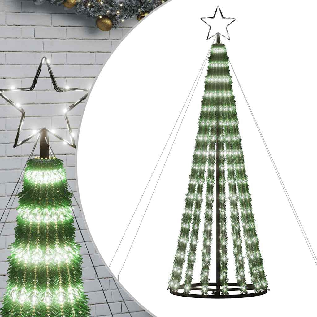 Vidaxl Árbol De Navidad Led 275 Leds Blanco Frío 180 Cm_0