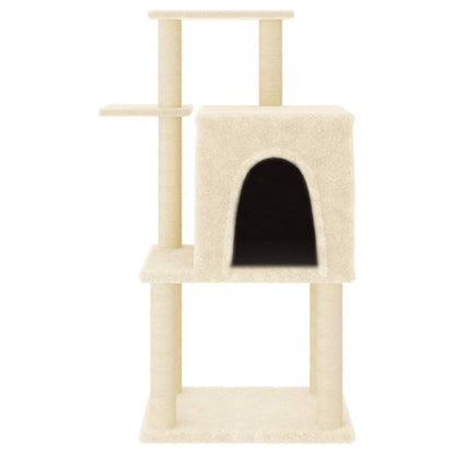 Rascador Para Gatos Con Postes De Sisal Color Crema 97 Cm_2